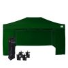 green 10 by 10 pop up tent with sides