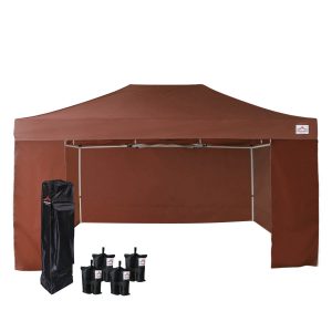 10x10 brown instant canopy tent with sides