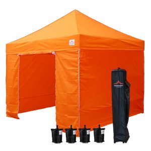 10x10 canopy tent with orange sides