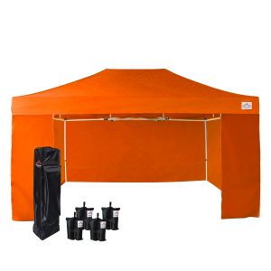 UniqueCanopy enhanced orange pop up tent canopy sidewalls 10x15