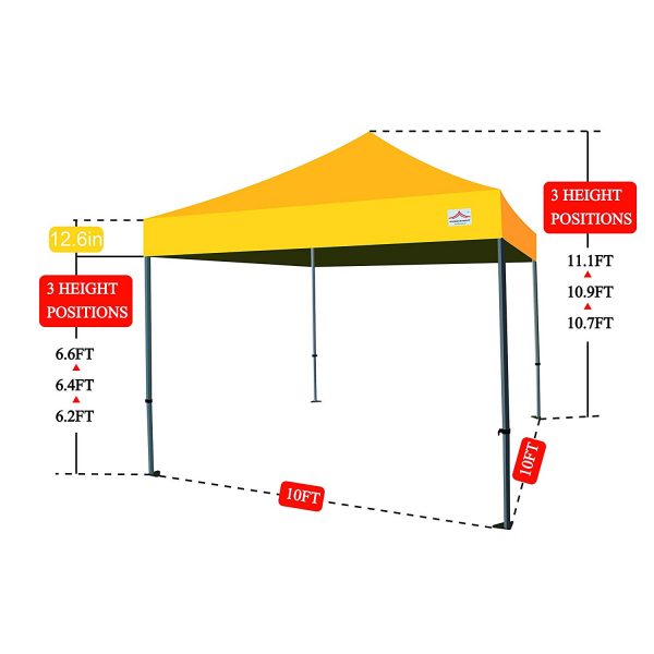 Enhanced 10x10 pop up canopy size