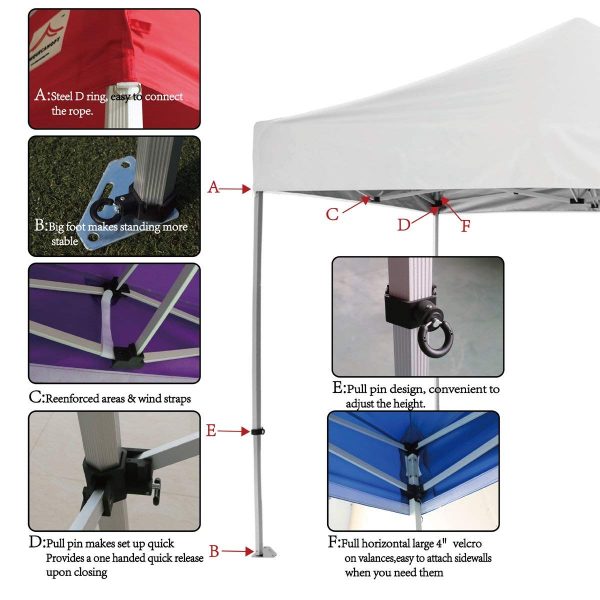 Enhanced 10x10 pop up canopy parts