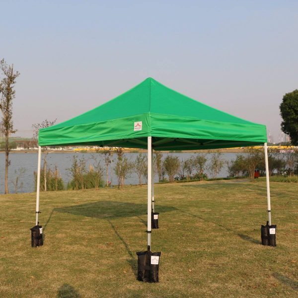 Enhanced 10x10 pop up canopy with sandbag