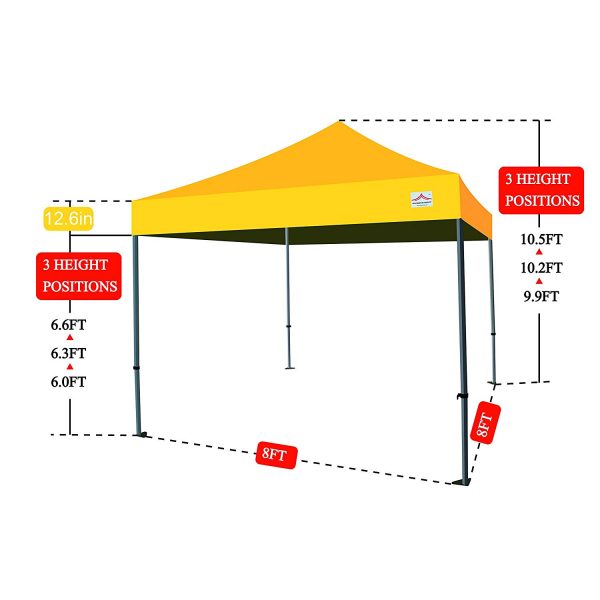 8x8 pop up canopy size