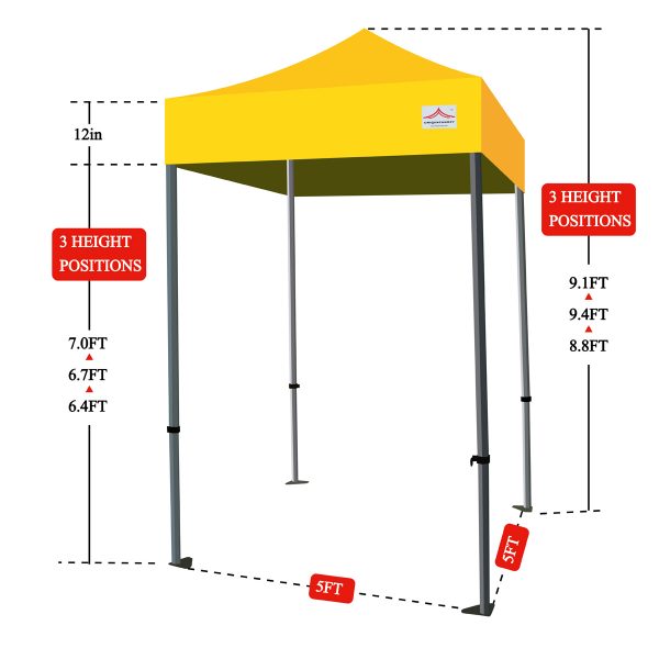 5x5 pop up canopy tent size