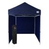Navy blue 5x5 pop up canopy with sidewalls