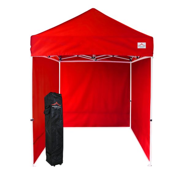 5x5 red pop up canopy with sides