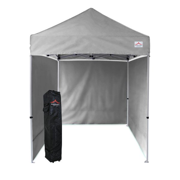 Silver 5x5 pop up canopy with sidewalls