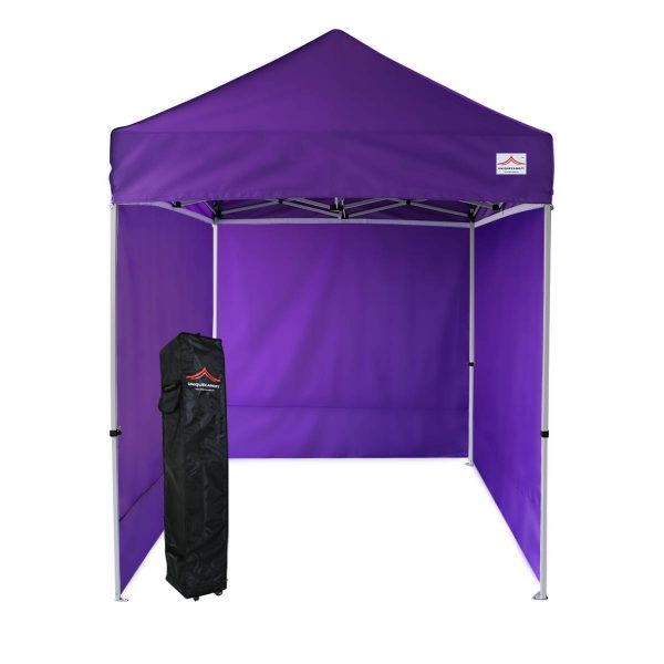 Purple 5x5 pop up tent with walls