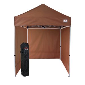 Brown 5x5 instant up canopy with walls