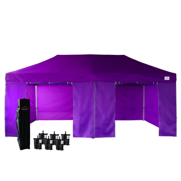 Wedding party 10x20 purple tent with sides