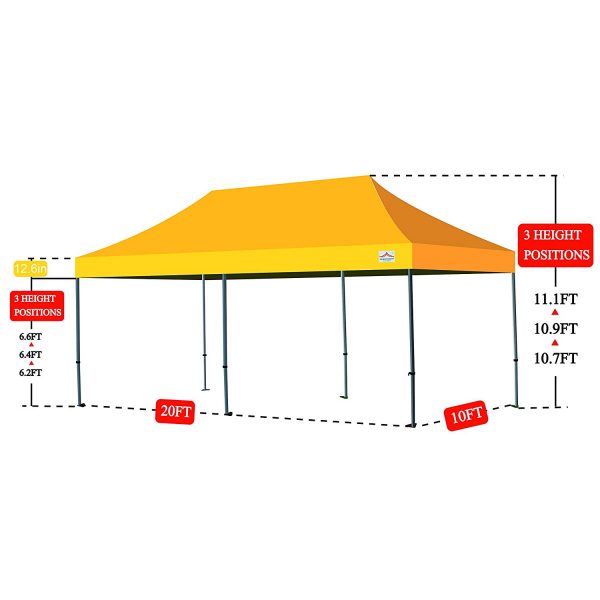 10x20 pop up canopy tent size